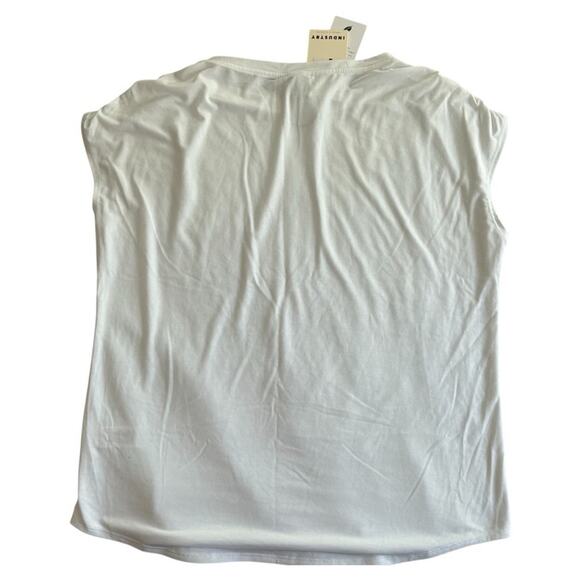 Industry Republic White Ruched Shoulder Modal Blend Tank Top NWT Small - Picture 2 of 4